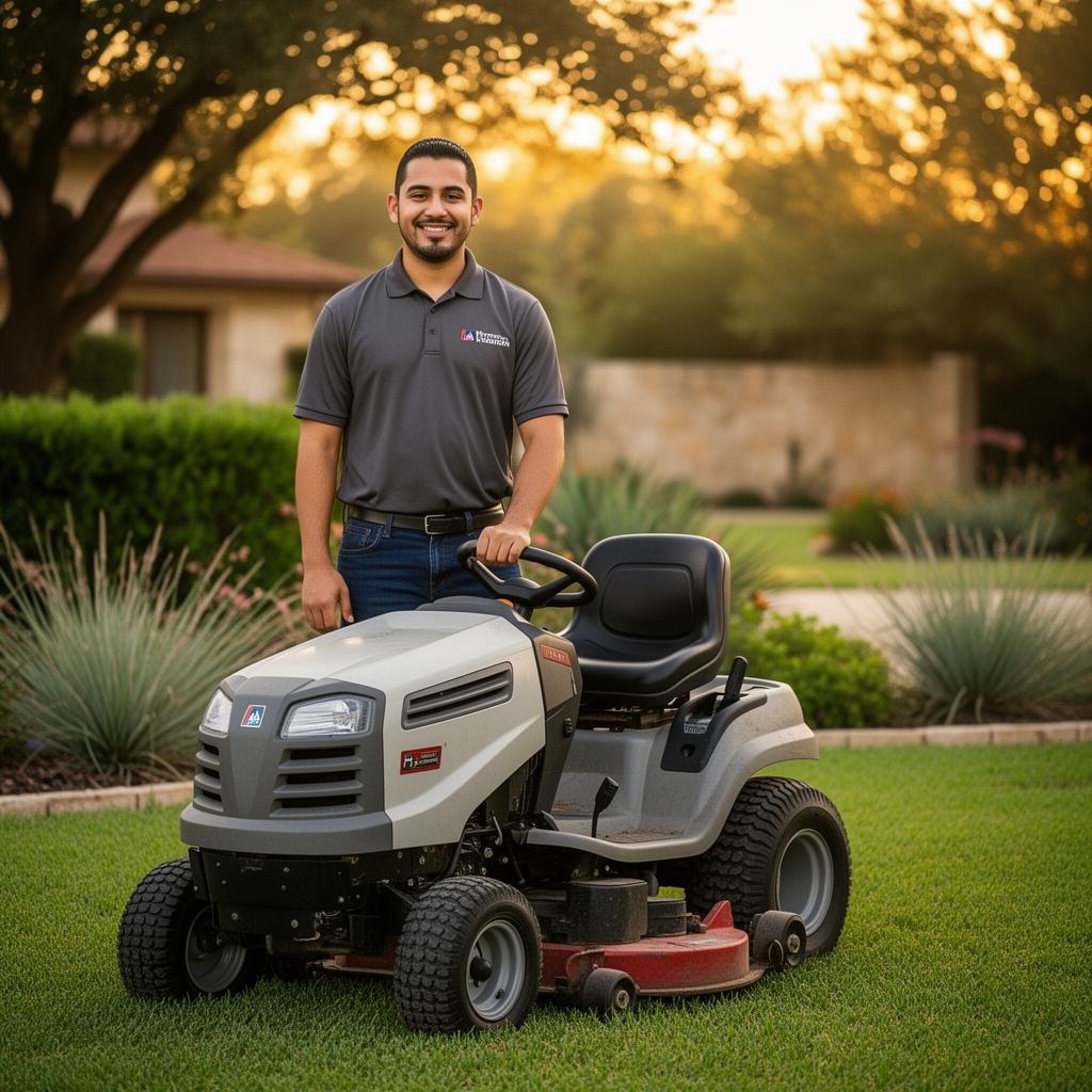 Landscaper hispano profesional en San Antonio